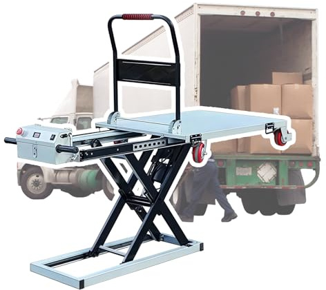 Piattaforma elevatrice idraulica, tavolo elevatore elettrico a forbice singola, carrello elevatore con 4 ruote per movimentazione materiali, capacità 300 kg(120)