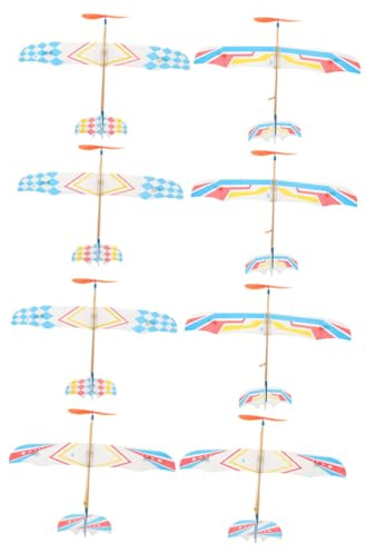 Parliky 8pcs Rubber Band Airplane Model Small Hand-throwing Glider for Outdoor Play Lightweight Aeroplane Activity for Boys and Birthday gift for for for for for for
