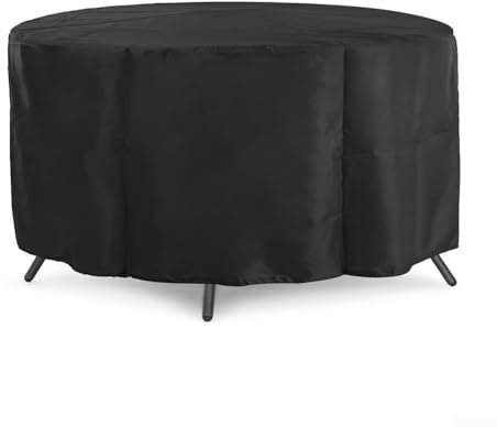 Yuanpgky Waterproof Outdoor Furniture Cover for Round Table and Chair Set, 210D Oxford Cloth Dust Cover for Garden Circular Table Chairs, Fits 91x58cm to 239x58cm Sizes(178 * 58cm)