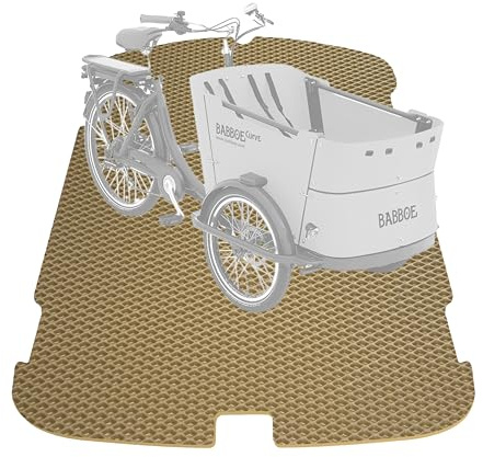 EVA Drive Premium Schutzmatte für Babboe Curve | Lastenrad Fußmatten Teppiche | Lastenrad Zubehör | ohne Einfassung | Farbe Beige