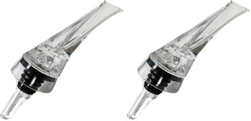 Fackelmann Tappo Ossigenatore per Vino, aeratore e versatore, materiale in silicone trasparente flessibile, dimensioni diametro 4,2 cm, lunghezza 16 cm (Confezione da 2)