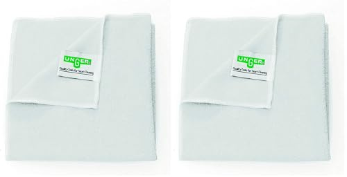 Unger Mikrofasertuch MicroWipe 200 (Farbe weiß, Größe 40x40 cm, 10 Stück, 80% Polyester / 20% Polyamid, Reinigungstücher) ME40W (Packung mit 2)