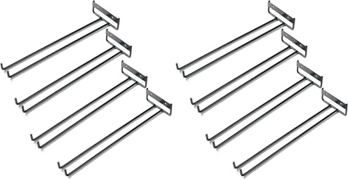 ASelected 4 Stück Weinglashalter, 30 CM Weinglas-Hängeregal, zum Aufhängen Metall-Stielglasregal unter dem Schrank, Schwarzes Regal, Weinbecher-Präsentationsständer für Schrank und Bar (Packung mit 2)