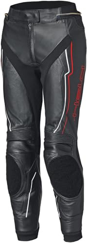 Held Debbie 3 Base Pantaloni in pelle da motociclista femminile, nero/rosso neon, 48