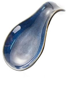 Roleader Poggia Cucchiaio in Ceramica Blu Design Resistente e Lunga Durata, Porta Utensili da Cucina per Ristoranti e Regali Eleganti