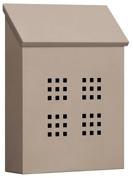 Salsbury Industries Traditional Mailbox, Decorative, V, Beige, 11 in. W x 14.5 in. H x 3.5 in. D