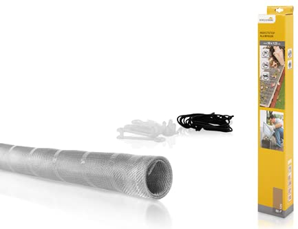 Schellenberg 50355 Lichtschachtabdeckung aus Alugewebe inkl. Befestigungsmaterial, Sauberer Lichtschacht zur Kellerschachtabdeckung - 50 x 125 cm kürzbar, Aluminium