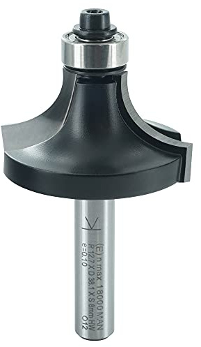 ENT 14300 avrundningsfräs Skaft (S) 8 mm, Diameter (D) 38,1 mm, NL 19 mm, R 12,7 mm, SL 32 mm, med kullager