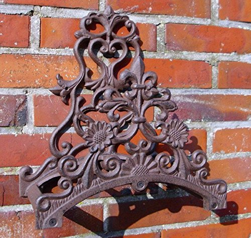 DR-521 SCHLAUCHHALTER FLEUR de LIS GUSSEISEN ANTIK NOSTALGIE LANDHAUSSTIL GARTENDEKO