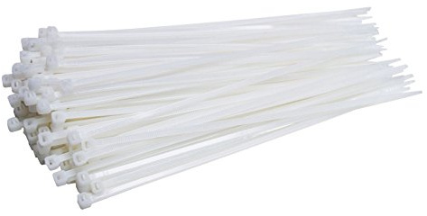 Damstone Professional Cable Ties 200 mm x 3.6 mm Industrial Strong Short White 18.2 kg Pull Force Pack of 100