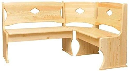 k koma Banco esquinero de cocina de pino lacado, madera maciza (100 x 140 cm)