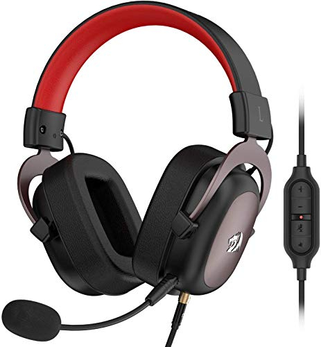 Redragon H510 Zeus Wired Gaming Headset - 7.1 Surround Sound - Memory Foam Ear Pads - 53MM Drivers - Detachable Microphone - Multi Platform Headphone - Works with PC/PS4 & Xbox One, Nintendo Switch
