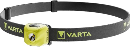 VARTA Stirnlampe LED, wiederaufladbare Kopflampe, Outdoor Sports Ultralight H30R, extrem leicht, spritzwassergeschützt, inkl. Micro-USB Kabel, ideal für Camping, Joggen, Wandern, lime