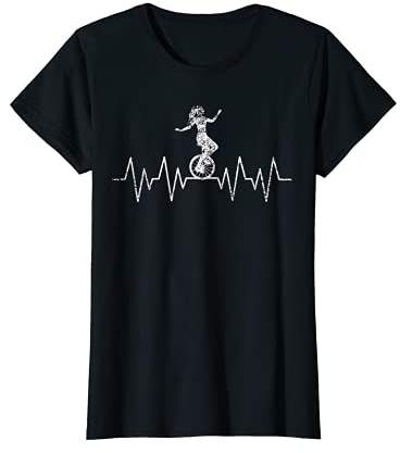 Einrad Tricks Girl Vintage Heartline T-Shirt