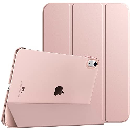 TiMOVO Hülle für iPad A16 11 Zoll/10. Generation 10,9, Rosagold | Transluzent Hart PC Rückhülle, Auto Schlaf/Aufwach, Touch ID wird unterstützt