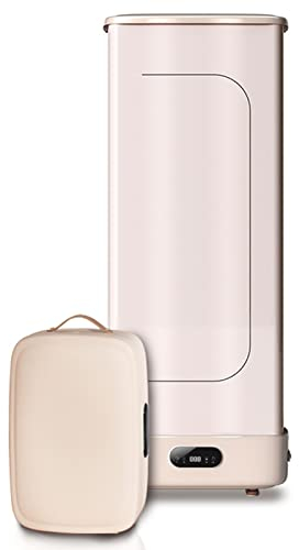 EUPXRHY Secadora de Ropa Portatil, Armario Planchador de Ropa con Desinfección UV y Cuidado con Vapor, Tenderetes de Ropa Plegables con Temporizador y Termostato