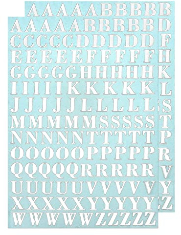 sourcing map 2 Blätter Buchstaben Aufkleber, 9mm Stereo Selbstklebende Groß Klebebuchstaben Sticker für Postfach,Schilder,Adressnummer,DIY Scrapbooking,Dekoration, Silber