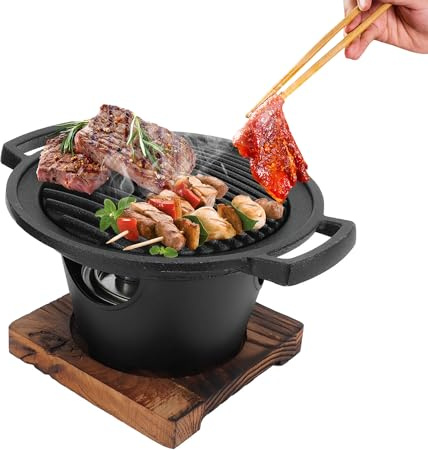 Mini Hibachi-grill, 8,5 Tum Japansk Koreansk Stil En Portion Yakiniku-grill Bärbar Individuell Bordsskiva Mini-grill BBQ-grill Liten Kolgrill