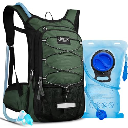 Lunidry Zaino Idratazione con Vescica 3L, Sacca Idratazione Running Zaino Idratazione, Zainetto per MTB Trail Ciclismo Bici Trekking Maratona