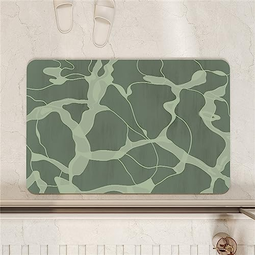 Badezimmerteppich, Badematte, FußMatte, Badteppich 100x160cm, Badvorleger, Badematte Badteppich Badvorleger Rutschfest Waschbar, Teppich Badezimmer Teppiche, Bathroom Mat, Bath Mat, Badematten, Grün