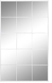 DKD Home Decor Espejo de Pared Blanco Cristal Hierro Espejo Ventana 90 x 1 x 150 cm