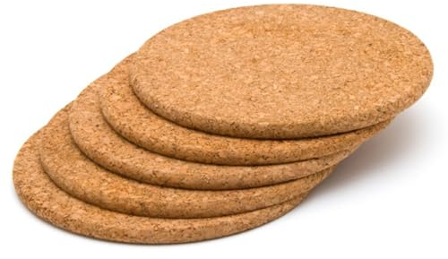 Pack 4 PZ Sotto Pentola in Sughero Quadrato, Lato 19x19 Cm, Spessore da 5 Mm, Riutilizzabili Lavabili Ideale Uso Cucina Pentole Padelle Calde Forno Bruciare Scottare