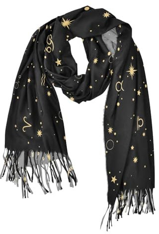 747 Damen Halstuch Sternzeichen Sterne Winterschal Weiche Schals Damen Damen Halstuch Für Geschenk Freizeit Frauen 68X196Cm