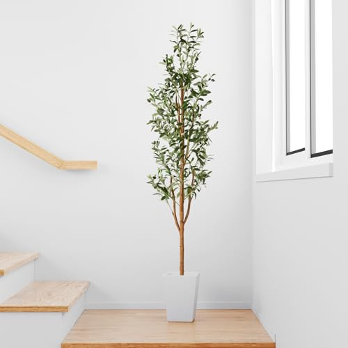 PASCH® Künstlicher Olivenbaum (180 cm) - Stilvoll & Naturgetreu | Künstliche Pflanzen groß | Kunstpflanzen groß: Olive Tree | Olivenbaum künstlich groß für EIN mediterranes Ambiente