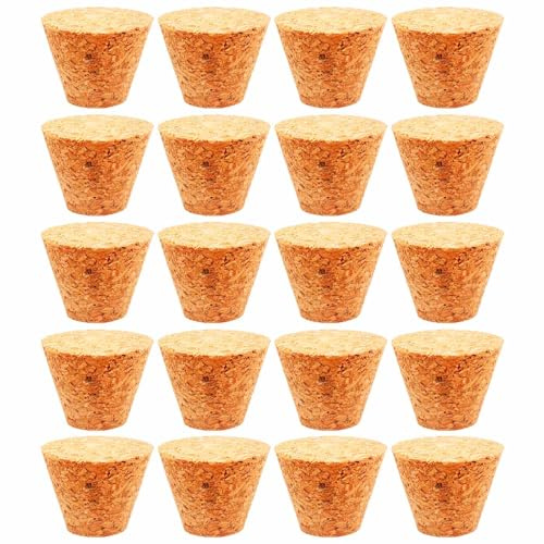 Acan Tradineur - Pack de 20 tapones de corcho para botellas - Forma de Cono - Ideal paragarrafas, botes, frascos, bar, restaurante, vino, aceite - 5 Packs de 4 corchos - 3 x 2 x 2,6 cm