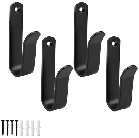 CHSEROK 4 Pièces Support Skateboard, Noir Suspension Métallique Rangement Skateboard avec Vis, Suspension Métallique de Rangement Skateboard Convient aux Chambres et Garages