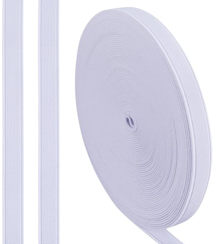 GORGECRAFT 16m Elastisches Nähband 15mm Breit Weiß Stark Dehnbar Geflochtene Kordel Gewebtes Gurtband Seilrolle Elastische Spule Strick Für Hosenbund DIY-Kleidung Unterwäsche Hosen Taille