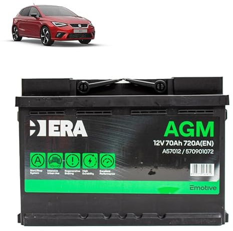 Batteria 70Ah A.G.M. per Seat Ibiza 1.0 TSI benzina 2017+