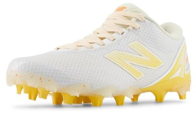 New Balance Women's FreezeLX V5 Low Lacrosse Shoe, White/Clementine/Angora, 10 M