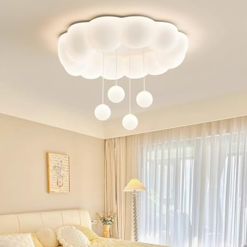Harpochten LED Deckenleuchte Moderne Kindergarten Deckenlampe Dimmbar Mit Fernbedienung Wolken Junge Mädchen Zimmer LED-Beleuchtung Kinderzimmer Lampenschirm Innendekoration Lampe Wohnzimmer Esszimmer