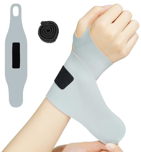 COTOM Handgelenk Bbandagen, Verstellbare Handgelenkstütze, Sehnenscheidenentzündung Bandage, Handgelenkbandage Dünn mit Klettverschluss, für Sport, Fitness, Hausarbeit, Tennis（Grey）