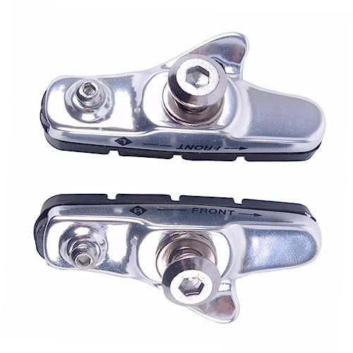 HONMEET Fahrrad Bremsbelag Set Für Rahmen Aus Aluminiumlegierung C-bremsbeläge Für Straße Und Bergfahrräder Geräuschlose rutschfeste Bremsbeläge Silber