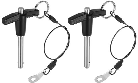 QUARKZMAN 2Pcs Goupilles de Verrouillage de Poignée en T, 6mm x 30mm Longueur d'Utilisation Acier Inoxydable Bouton-Poussoir à Libération Rapide