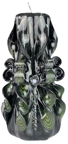 Candela di Design Fatta a Mano, Candela Decorativa Inodore Ø8 x h18 cm, Candela Cilindrica a Combustione Lunga 66 ore, Stoppini in Cotone Senza Fumo, Decorazione Domestica Ideale e Regalo Versatile
