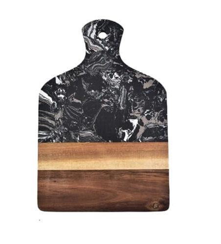 NESPIQ Tabla para Picar De Cocina Tabla De Cortar De Mármol De Acacia, Tabla De Charcutería De Madera, Tablas De Cortar De Cocina para Pan, Tablas De Cortar Carne Utensilios De Cocina(B)