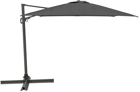 METRO Professional Sombrilla Colgante Cuadrada, Aluminio/Poliéster, 3 x 3 m, Apertura por Manivela, Giro de 360°