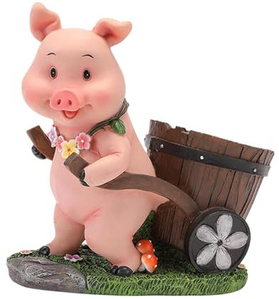 Sharplace Pigne de Statue de Fleur de Fleur résine Moderne, pour Le Bureau de décoration intérieure de, Pigle de Charrette