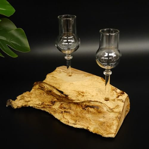 GTK Geweihe & Trophäen Krumholz 27.60.1.77 Lot de 2 verres à shot avec pied sur racine