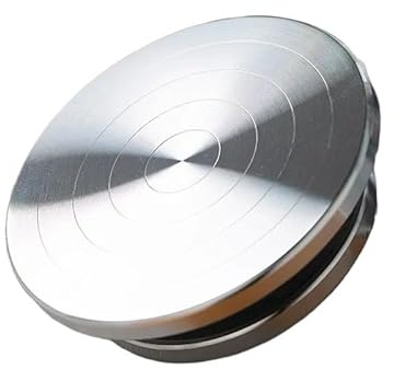 Töpferscheibe,Drehscheibe Töpfern 11-30CM Aluminiumlegierung Töpferscheibe Plattenspieler Doppelseitige Keramikskulptur Drehteller Ton Kuchen Dekorieren Plattenspieler(25cm)