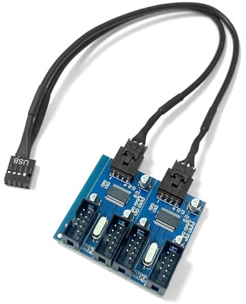 ZAHARA Enhanced Circuit Board USB 2.0 9Pin Header Extension Cable 1 to 4 Port Splitter for PC Motherboard