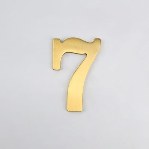 Numeri Civici Da 3 Pollici, Numero Di Porta Moderno In Metallo Ottone, 8 Cm, Lettere Dorate Per Indirizzo Di Cassetta Postale, Segno Decorativo Per Esterni, Per Camera D'hotel, Giardino(7)