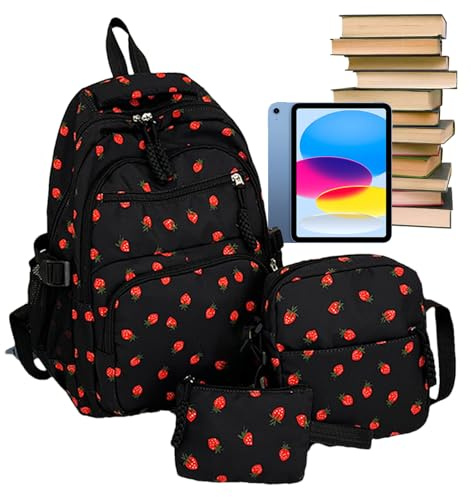 Générique Sac à dos Sothuba | Sacs d'école | Réglez Zaini Con Zainetto | Nylon en nylon + polyester/blanc/noir 45 cm, léger 520 g, sac à école idéal pour les, Asilo et gite extérieur