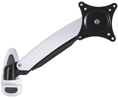 Single Monitor Arm Desk Mount, Mechanical Spring Long Arm Wall Mount For 12-27 Monitors Holds 7.7-16.5lbs White 2 Arm(White,One arm)
