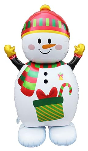 Mavouri Weihnachten Schneemann Luftballons Stehender, XXL Luftballon Schneemann Deko, Weihnachtsdeko Folienballon Stehend, Helium Ballons Weihnachten für Weihnachtsdeko Outdoor und Innen, Silvester