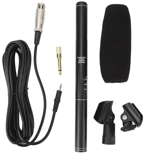 Fegtrtyoa Microfono A Condensatore XLR per Interviste Ai Giornalisti, Microfono A Condensatore Mini Professionale