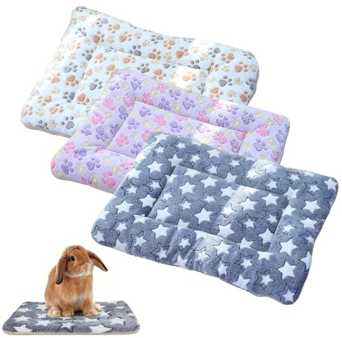 3 Stück Kleintier Plüschbett, Kaninchen Bett, Meerschweinchen Weich Bequem | Hamster Bett Wärme, Kaninchenbett, Haustierunterlage, Meerschweinchen Zubehoer für Meerschweinchens, Kaninchen, Hamster